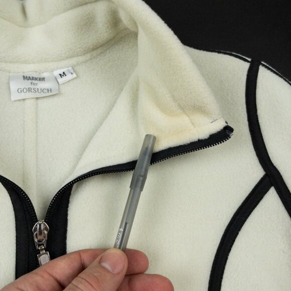 Marker for Gorsuch Polartec Fleece Jacket Women's Medium White Full Zip Ski USA - Picture 16 of 16